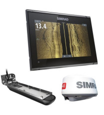 Simrad Go9 Xse Combo W/Active Imaging 3-In-1 Transom Mount Transducer, 4g Radar & C-Map Pro Chart